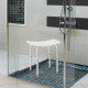 Height Adjustable Bath Stool, Aluminium Shower Stool with Non-Slip Pads for Elderly, Disabled, Seniors, Pregnant, White