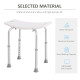 Height Adjustable Bath Stool, Aluminium Shower Stool with Non-Slip Pads for Elderly, Disabled, Seniors, Pregnant, White