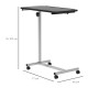 Height Adjustable Overbed Table with Wheels, C Shaped Laptop Desk, Portable Rolling Bedside Table for Living Room, Bedroom, Blac