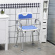 EVA Padded Shower Chair for the Elderly and Disabled, Height Adjustable Shower Stool with Back and Arms, 4 Suction Foot Pads, Bl