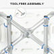 EVA Padded Shower Chair for the Elderly and Disabled, Height Adjustable Shower Stool with Back and Arms, 4 Suction Foot Pads, Bl