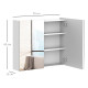 Mirror Cabinet, Wall Mount Bathroom Storage Cabinet with Adjustable Shelf, Double Door Cupboard, 70 x 15 x 60 cm, White