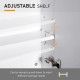 Mirror Cabinet, Wall Mount Bathroom Storage Cabinet with Adjustable Shelf, Double Door Cupboard, 70 x 15 x 60 cm, White