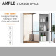 Mirror Cabinet, Wall Mount Bathroom Storage Cabinet with Adjustable Shelf, Double Door Cupboard, 70 x 15 x 60 cm, White
