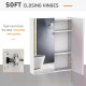 Mirror Cabinet, Wall Mount Bathroom Storage Cabinet with Adjustable Shelf, Double Door Cupboard, 60 x 15 x 75 cm, White