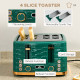 3000W 1.7L Rapid Boil Kettle &amp; 4 Slice Toaster, Kettle and Toaster Set with 7 Browning Controls and Crumb Tray, Green
