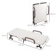 Folding Bed with Mattress, Single Guest Bed, Portable Fold Bed with Adjustable Backrest, Metal Frame on Wheels, White, 190 x 76 