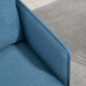Modern One Seater Sofa, Button Tufted Armchair with Cushions and Steel Legs for Living Room, Guest Room, Dark Blue