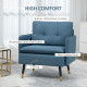 Modern One Seater Sofa, Button Tufted Armchair with Cushions and Steel Legs for Living Room, Guest Room, Dark Blue