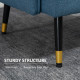 Modern One Seater Sofa, Button Tufted Armchair with Cushions and Steel Legs for Living Room, Guest Room, Dark Blue