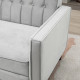 Modern Convertible Sofa Futon Velvet-Touch Tufted Couch Compact Loveseat with Adjustable Split Back, Light Grey