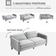 Modern Convertible Sofa Futon Velvet-Touch Tufted Couch Compact Loveseat with Adjustable Split Back, Light Grey