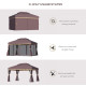 Outsunny 3 x 4m Aluminium Garden Gazebo, Marquee Canopy Shelter Pavilion Party Tent with Nets and Curtains for Garden and Deck, 