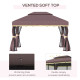Outsunny 3 x 4m Aluminium Garden Gazebo, Marquee Canopy Shelter Pavilion Party Tent with Nets and Curtains for Garden and Deck, 