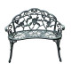 Outsunny Cast Aluminum Garden Bench-Antique Green