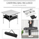 Outsunny Portable Camping Table w/ Mesh Bag &amp; Steel Frame Hiking Furniture Desk, Silver Black
