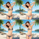 Womens Push Up Bikini Bra Bikini Thong Strappy Set Swimsuit Bathing Suit for Summer Beach - Black + White