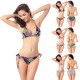 Womens Push Up Bikini Bra Bikini Thong Strappy Set Swimsuit Bathing Suit for Summer Beach - Black + White