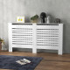Radiator Cover, Modern MDF White Painted Cabinet with Horizontal Slats for Living Room, Bedroom, 152L x 19W x 81H cm