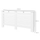 Radiator Cover, Modern MDF White Painted Cabinet with Horizontal Slats for Living Room, Bedroom, 152L x 19W x 81H cm