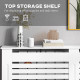 Radiator Cover, Modern MDF White Painted Cabinet with Horizontal Slats for Living Room, Bedroom, 152L x 19W x 81H cm
