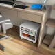 Three-Compartment Printer Cabinet, with Wheels - White