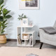 Side Table, 3 Tier End Table with Open Storage Shelves, Small Coffee Table Bedside Table for Living Room, Bedroom, White