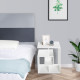 Side Table, 3 Tier End Table with Open Storage Shelves, Small Coffee Table Bedside Table for Living Room, Bedroom, White