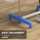 Three-Shelf Collapsing Clothes Horse, With Side Arms and Wheels - Blue