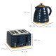 3000W 1.7L Rapid Boil Kettle &amp; 4 Slice Toaster, Kettle and Toaster Set with 7 Browning Controls and Crumb Tray, Blue