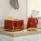 3000W 1.7L Rapid Boil Kettle &amp; 4 Slice Toaster, Kettle and Toaster Set with 7 Browning Controls and Crumb Tray, Red