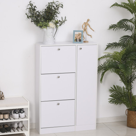 Shoe Cabinet with 3 Flip Drawers, Narrow Shoe Storage Cabinet with 5-tier Cupboard and Adjustable Dividers for Hallway, Entryway