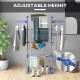 Four-Shelf Collapsing Clothes Horse, With Side Arms and Wheels - Blue