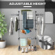Four-Shelf Collapsing Clothes Horse, With Side Arms and Wheels - Grey