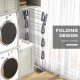 Four-Shelf Collapsing Clothes Horse, With Side Arms and Wheels - Grey