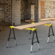 DURHAND 2PCS Saw Horse Twin Pack Folding Workbench Adjustable Metal Trestle Stands with Non-slip EVA Surface for Sawing Work Max