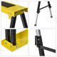 DURHAND 2PCS Saw Horse Twin Pack Folding Workbench Adjustable Metal Trestle Stands with Non-slip EVA Surface for Sawing Work Max
