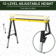 DURHAND 2PCS Saw Horse Twin Pack Folding Workbench Adjustable Metal Trestle Stands with Non-slip EVA Surface for Sawing Work Max