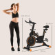 Exercise Bike, Indoor Cycling, with LCD Display, Heart Rate, Sensor - Black and Orange