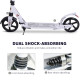 Folding Kick Scooter, Adjustable Ride On Scooter with 200mm Big Wheels and Double Shock Absorption, Urban Scooter for 14+ Teens 