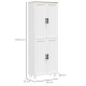 Freestanding Kitchen Cupboard, 4-Door Storage Cabinet Organizer with Adjustable Shelves White