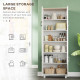 Freestanding Kitchen Cupboard, 4-Door Storage Cabinet Organizer with Adjustable Shelves White