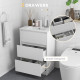 kleankin 600mm Bathroom Vanity Unit with Basin and Single Tap Hole, High Gloss White Floor Standing Bathroom Sink Unit with 2 Dr