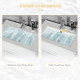 kleankin 600mm Bathroom Vanity Unit with Basin and Single Tap Hole, High Gloss White Floor Standing Bathroom Sink Unit with 2 Dr