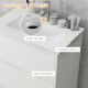 kleankin 600mm Bathroom Vanity Unit with Basin and Single Tap Hole, High Gloss White Floor Standing Bathroom Sink Unit with 2 Dr