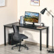 L-Shaped Gaming Desk, Computer Corner Desk, Home Office Workstation with Cable Management, 145 x 81 x 76cm, Black, Left