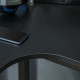 L-Shaped Gaming Desk, Computer Corner Desk, Home Office Workstation with Cable Management, 145 x 81 x 76cm, Black, Left