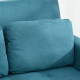 Loveseat Sofa Bed, Convertible Bed Settee with 2 Cushions, Side Pockets for Living Room, Blue