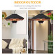 Outsunny Hanging Electric Patio Heater with 2 Power Settings, 1000/2000W Waterproof Ceiling Mounted Aluminium Halogen Infrared O