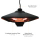 Outsunny Hanging Electric Patio Heater with 2 Power Settings, 1000/2000W Waterproof Ceiling Mounted Aluminium Halogen Infrared O